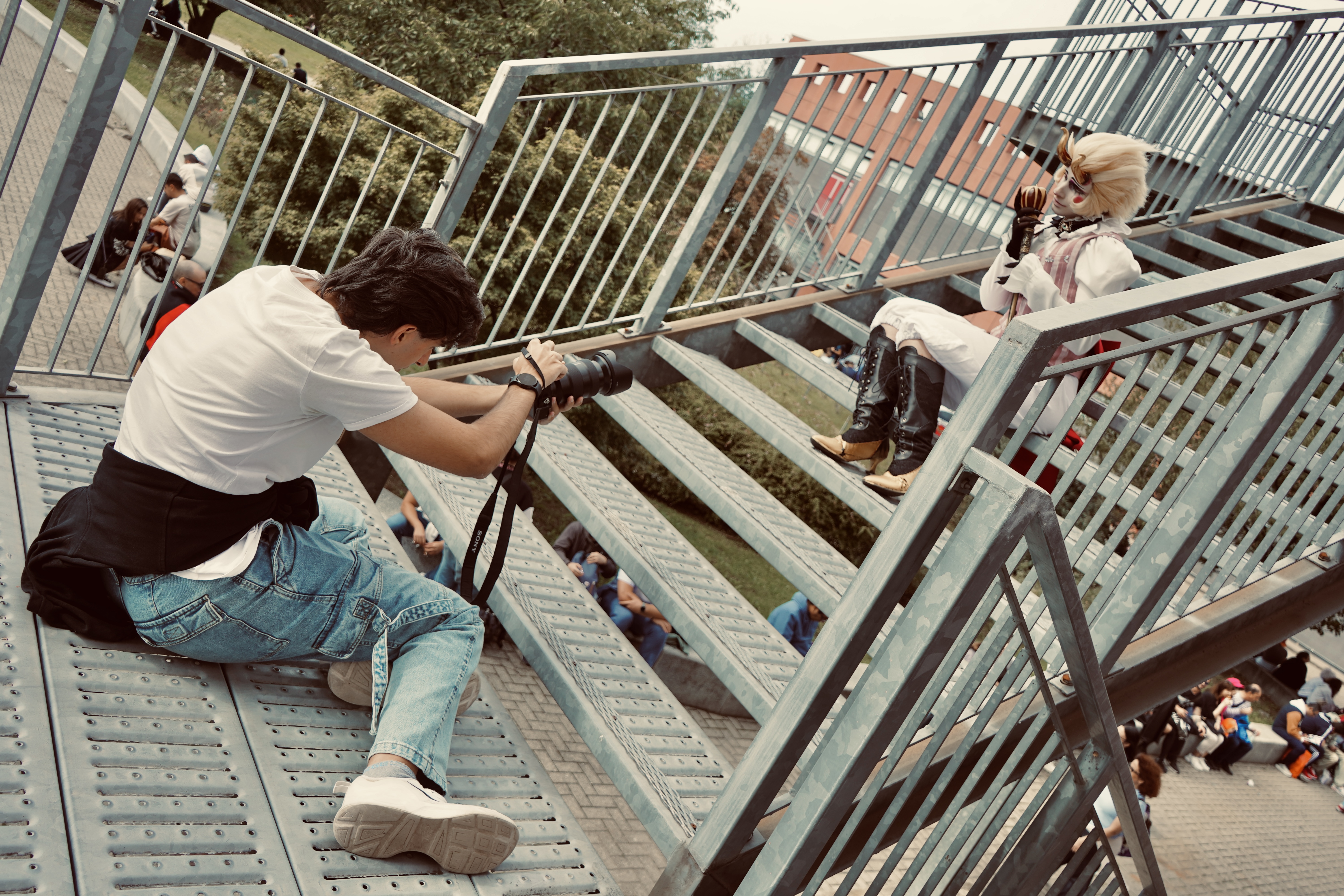 On set during a shoot